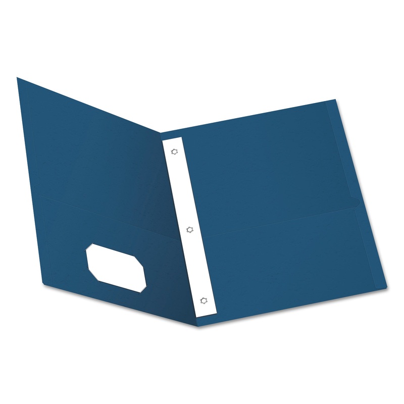 Twin-Pocket Folders With 3 Fasteners, Letter, 1/2″ Capacity, Blue, 25/box
