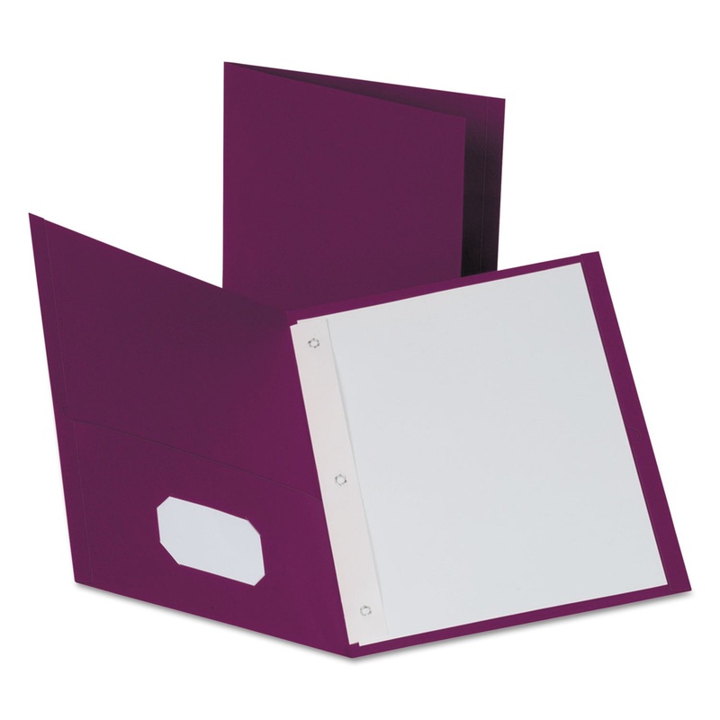 Twin-Pocket Folders With 3 Fasteners, Letter, 1/2″ Capacity, Burgundy, 25/box