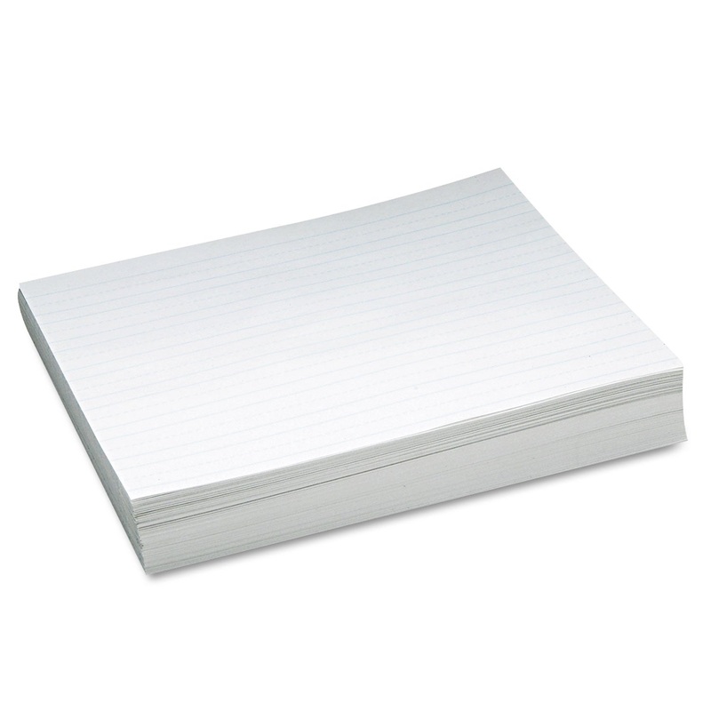 SKIP-A-LINE RULED NEWSPRINT PAPER, 3/4″ TWO-SIDED LONG RULE, 8.5 X 11, 500/PACK