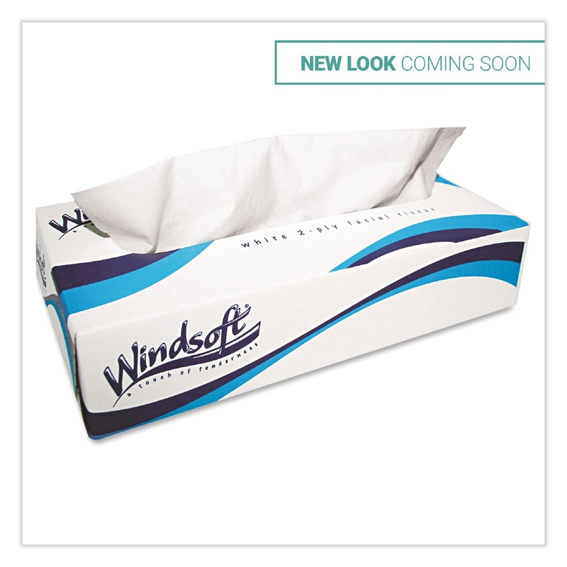 FACIAL TISSUE, 2 PLY, WHITE, POP-UP BOX, 100 SHEETS/BOX, 6 BOXES/PACK
