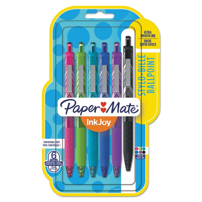 INKJOY 300 RT FASHION WRAP BALLPOINT PEN, 1MM, ASSORTED INK/BARREL, 6/PACK