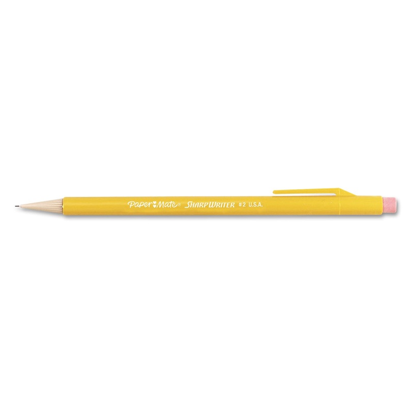 SHARPWRITER MECHANICAL PENCIL, 0.7 MM, HB (#2.5), BLACK LEAD, CLASSIC YELLOW BARREL, 36/BOX