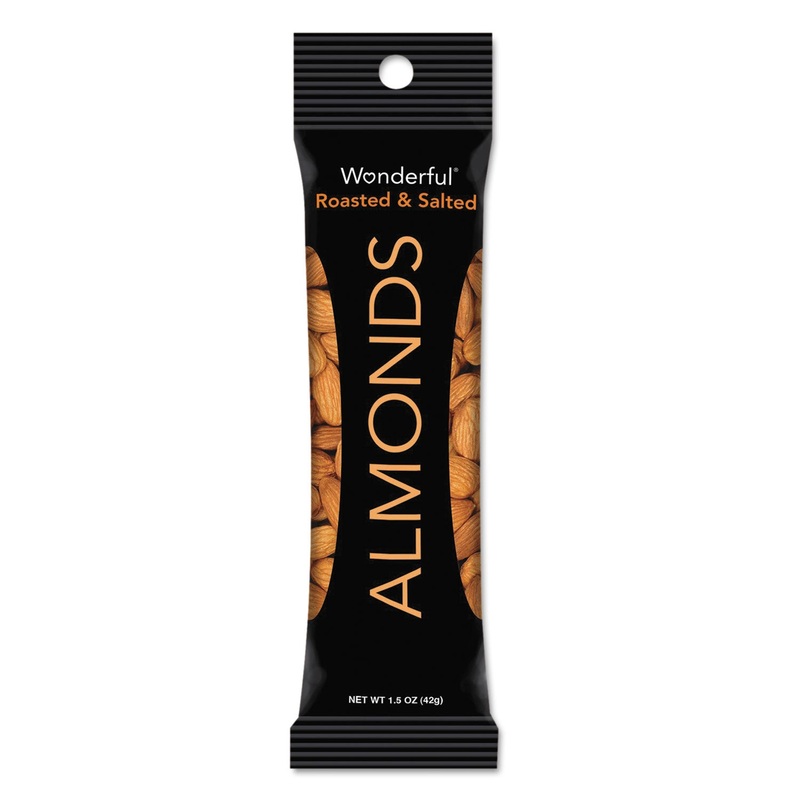 WONDERFUL ALMONDS, DRY ROASTED AND SALTED, 1.5 OZ, 12/BOX
