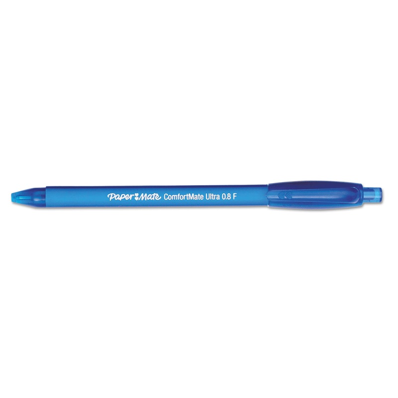 COMFORTMATE ULTRA RETRACTABLE BALLPOINT PEN, 0.8MM, BLUE INK/BARREL, DOZEN