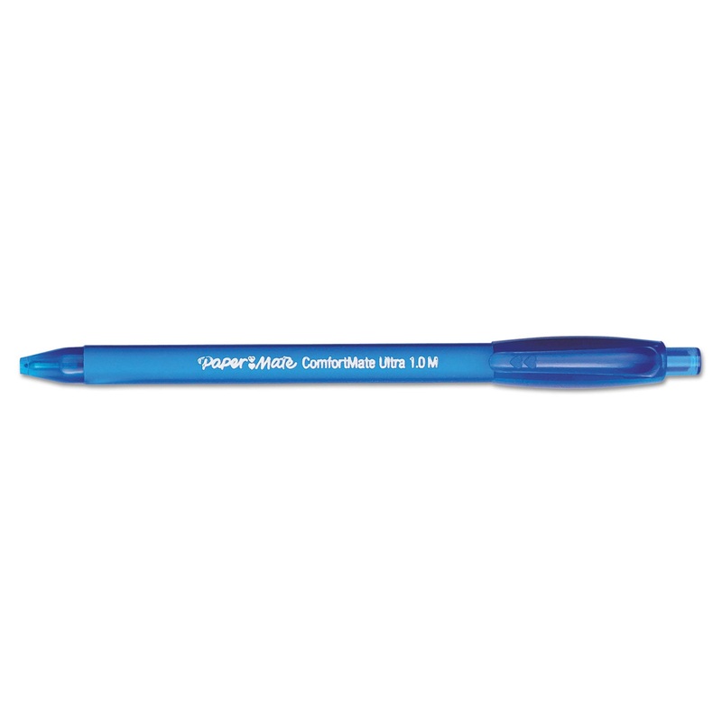 COMFORTMATE ULTRA RETRACTABLE BALLPOINT PEN, 1MM, BLUE INK/BARREL, DOZEN