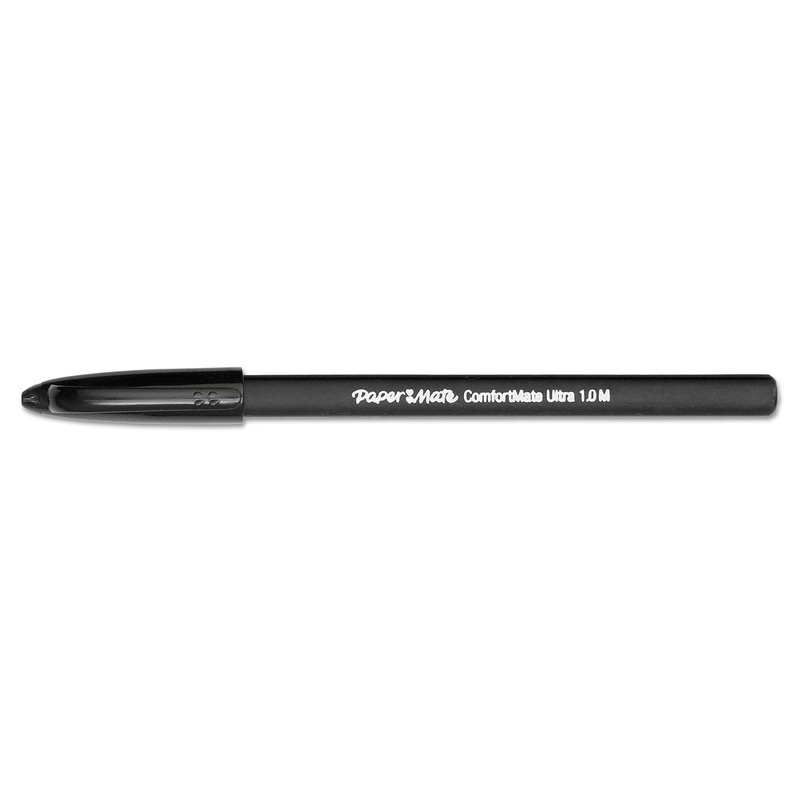 COMFORTMATE ULTRA STICK BALLPOINT PEN, MEDIUM 1MM, BLACK INK/BARREL, DOZEN