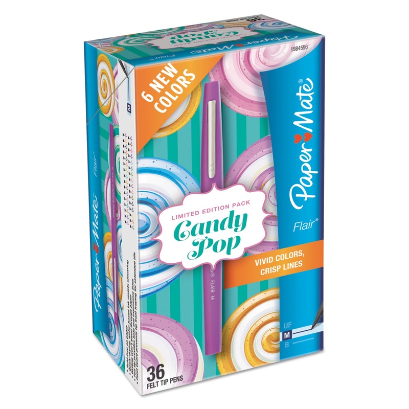 FLAIR CANDY POP STICK POROUS POINT PEN, 0.7MM, ASSORTED INK/BARREL, 36/PACK