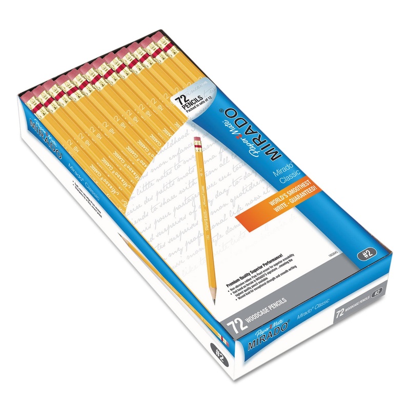 MIRADO PENCIL, HB (#2), BLACK LEAD, YELLOW BARREL, 72/PACK