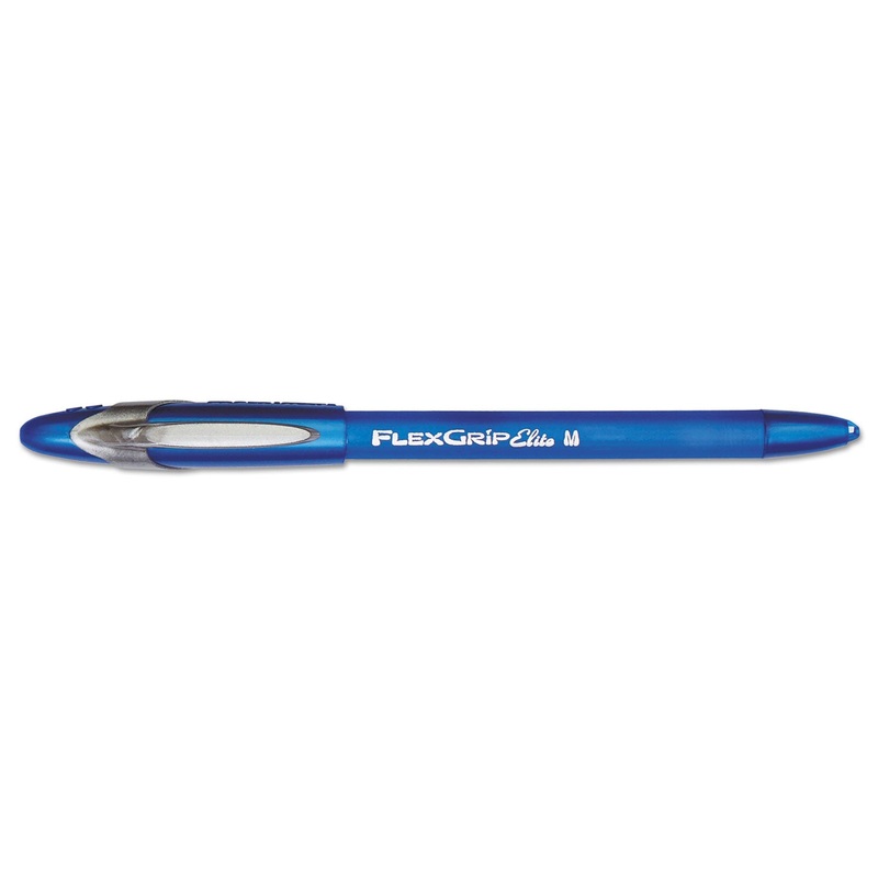 FLEXGRIP ELITE STICK BALLPOINT PEN, MEDIUM 1MM, BLUE INK/BARREL, DOZEN