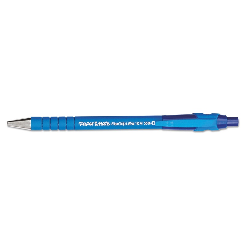 FLEXGRIP ULTRA RETRACTABLE BALLPOINT PEN, MEDIUM 1MM, BLUE INK/BARREL, DOZEN