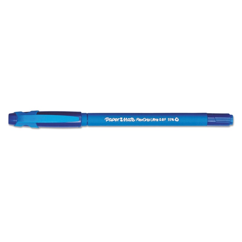 FLEXGRIP ULTRA STICK BALLPOINT PEN, FINE 0.8MM, BLUE INK/BARREL, DOZEN
