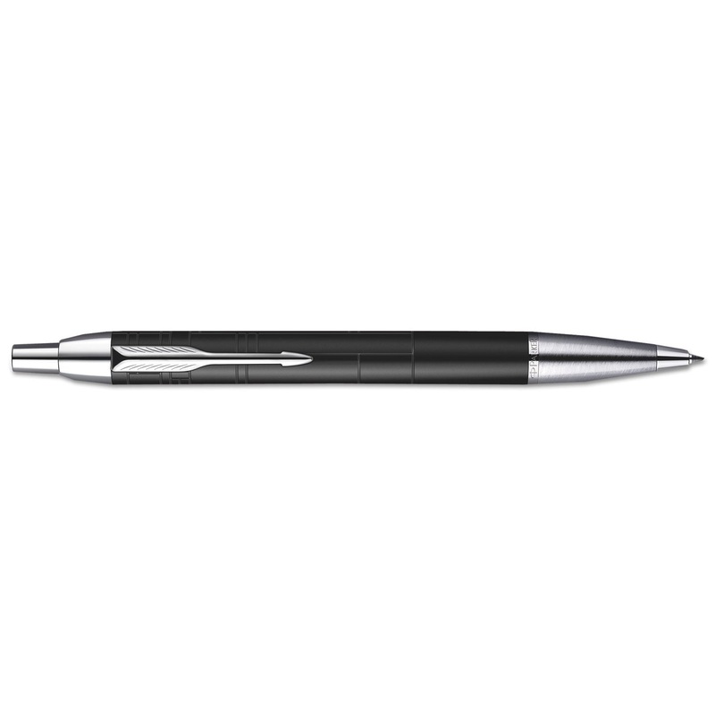 IM RETRACTABLE BALLPOINT PEN GIFT BOX, 0.5MM, BLACK INK, BLACK/CHROME TRIM BARREL