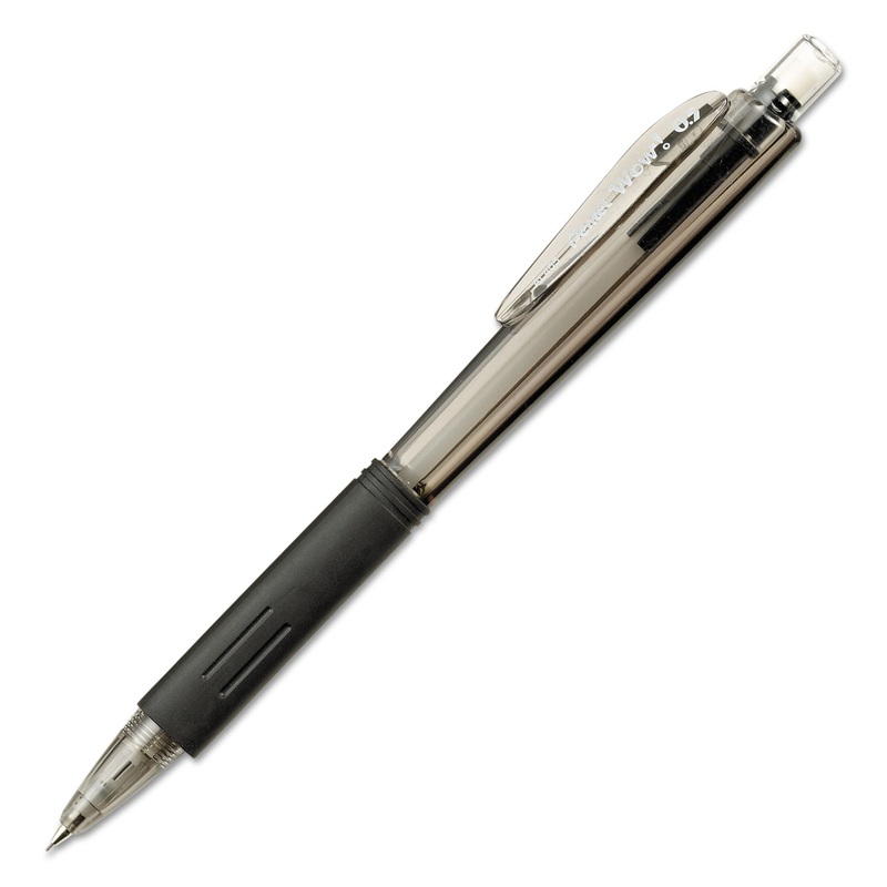 WOW! PENCILS, 0.5 MM, HB (#2.5), BLACK LEAD, BLACK BARREL