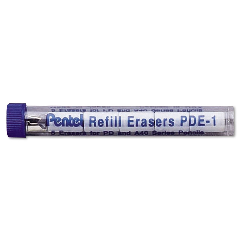 ERASER REFILL FOR PENTEL PD AND A40 MECHANICAL PENCILS, 5/TUBE