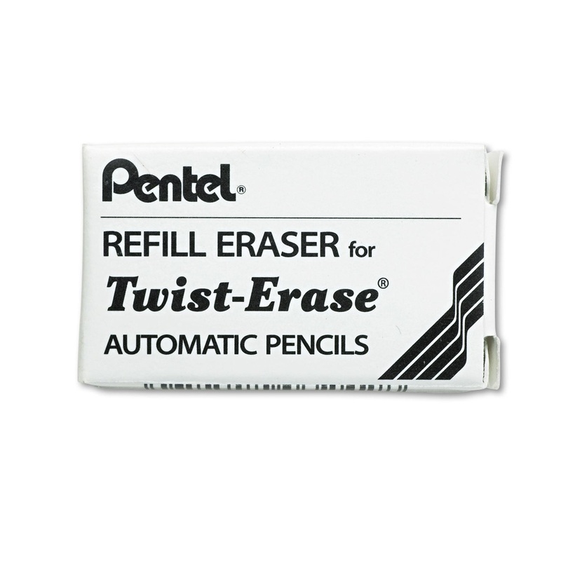 ERASER REFILL FOR PENTEL TWIST-ERASE MECHANICAL PENCILS, 3/TUBE