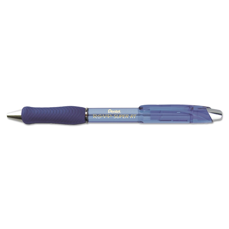 R.S.V.P. SUPER RT RETRACTABLE BALLPOINT PEN, 1MM, BLUE INK/BARREL, DOZEN