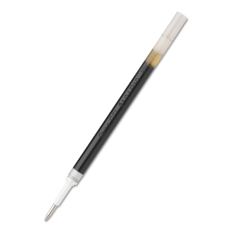 REFILL FOR PENTEL ENERGEL RETRACTABLE LIQUID GEL PENS, CONICAL TIP, BOLD POINT, BLACK INK