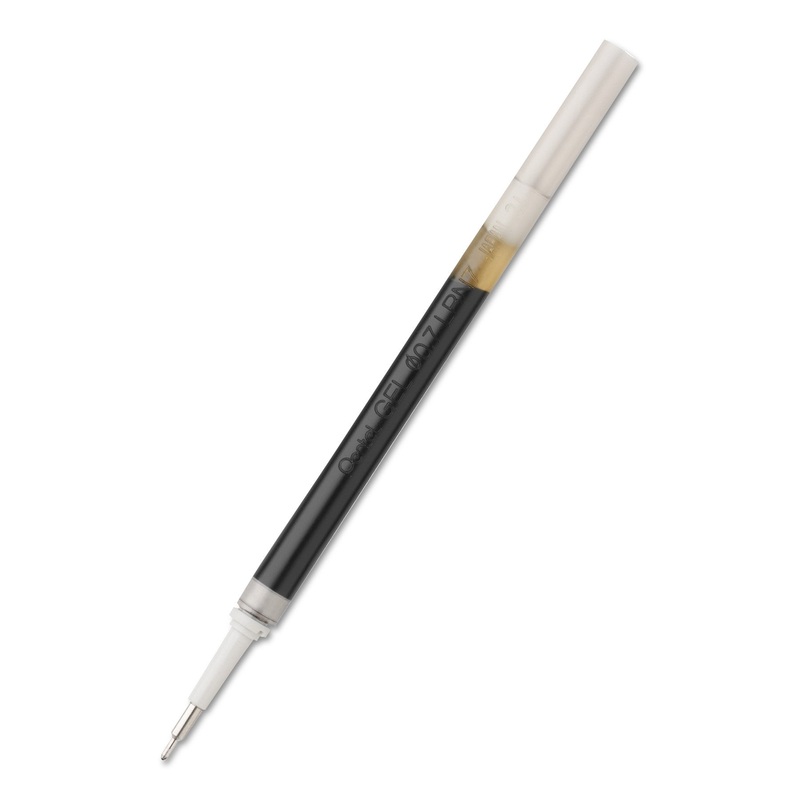 REFILL FOR PENTEL ENERGEL RETRACTABLE LIQUID GEL PENS, NEEDLE TIP, MEDIUM POINT, BLACK INK