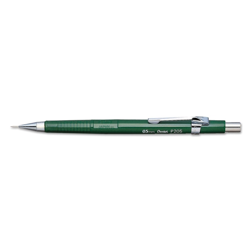 SHARP MECHANICAL PENCIL, 0.5 MM, HB (#2.5), BLACK LEAD, GREEN BARREL