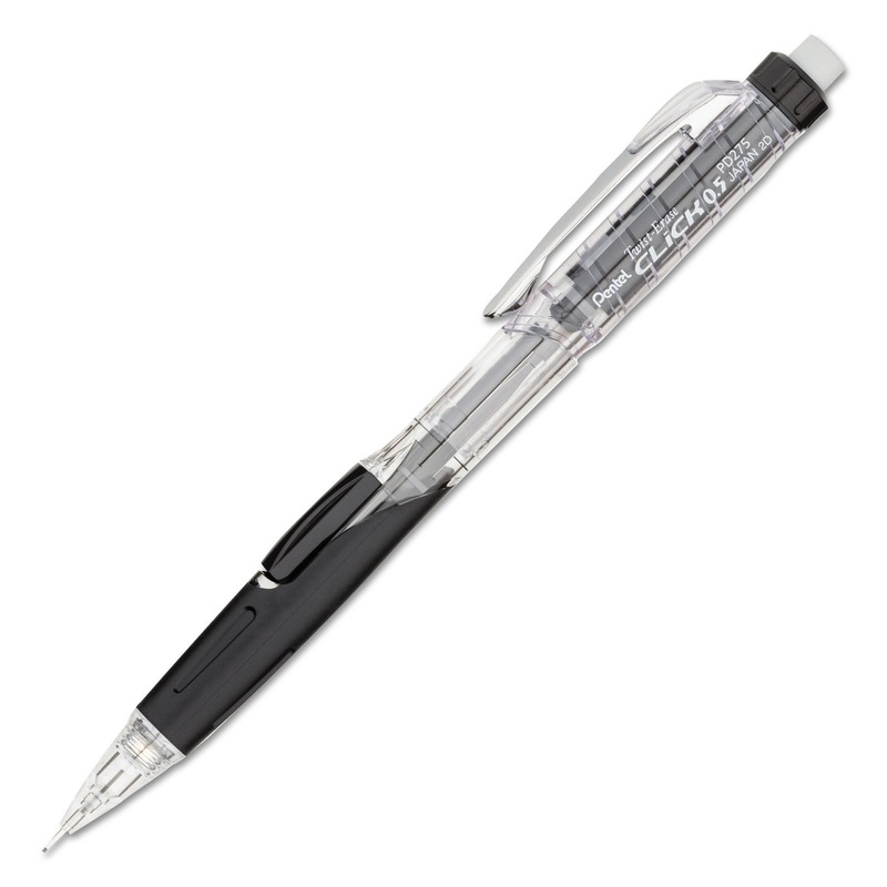 TWIST-ERASE CLICK MECHANICAL PENCIL, 0.5 MM, HB (#2.5), BLACK LEAD, BLACK BARREL