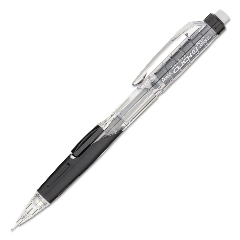 TWIST-ERASE CLICK MECHANICAL PENCIL, 0.7 MM, HB (#2.5), BLACK LEAD, BLACK BARREL