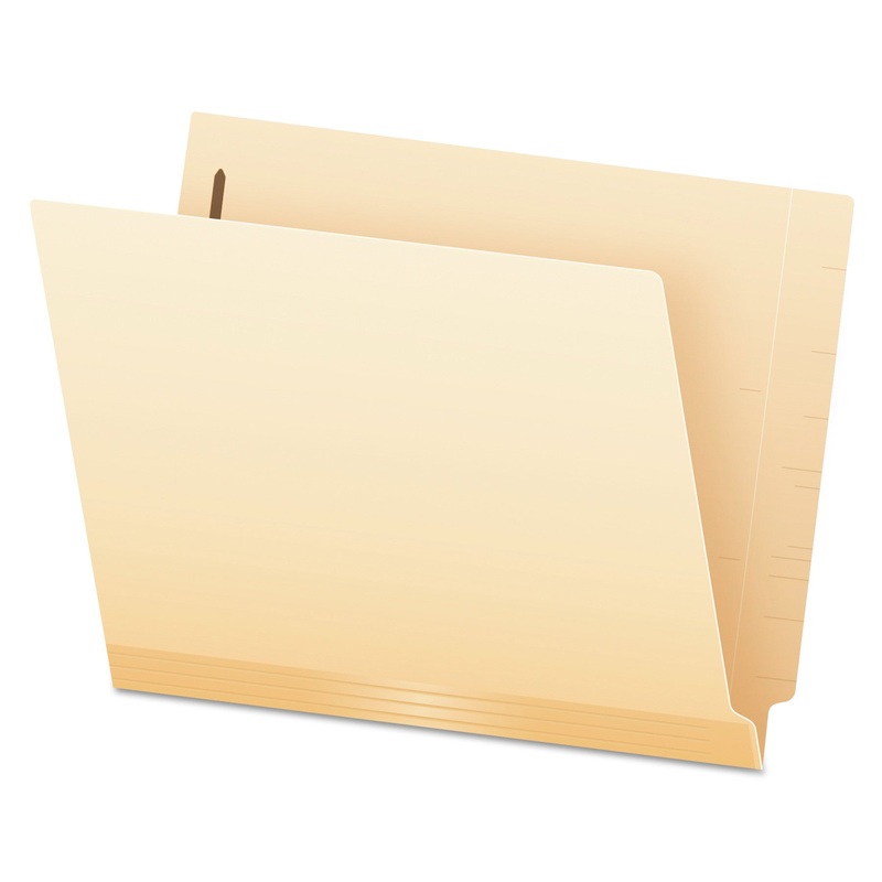 MANILA LAMINATED END TAB FOLDERS WITH ONE FASTENER, STRAIGHT TAB, LETTER SIZE, 11 PT. MANILA, 50/BOX