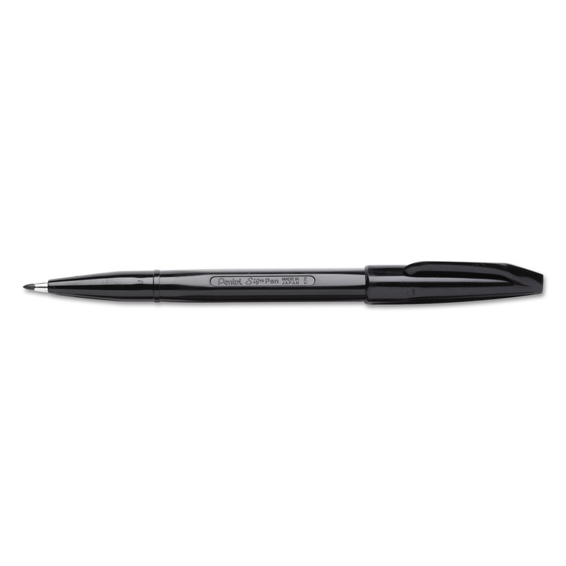 SIGN PEN COLOR MARKER, EXTRA-FINE BULLET TIP, BLACK, DOZEN
