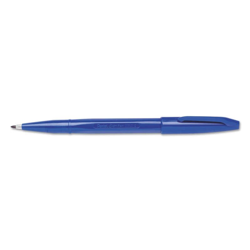 SIGN PEN COLOR MARKER, EXTRA-FINE BULLET TIP, BLUE, DOZEN