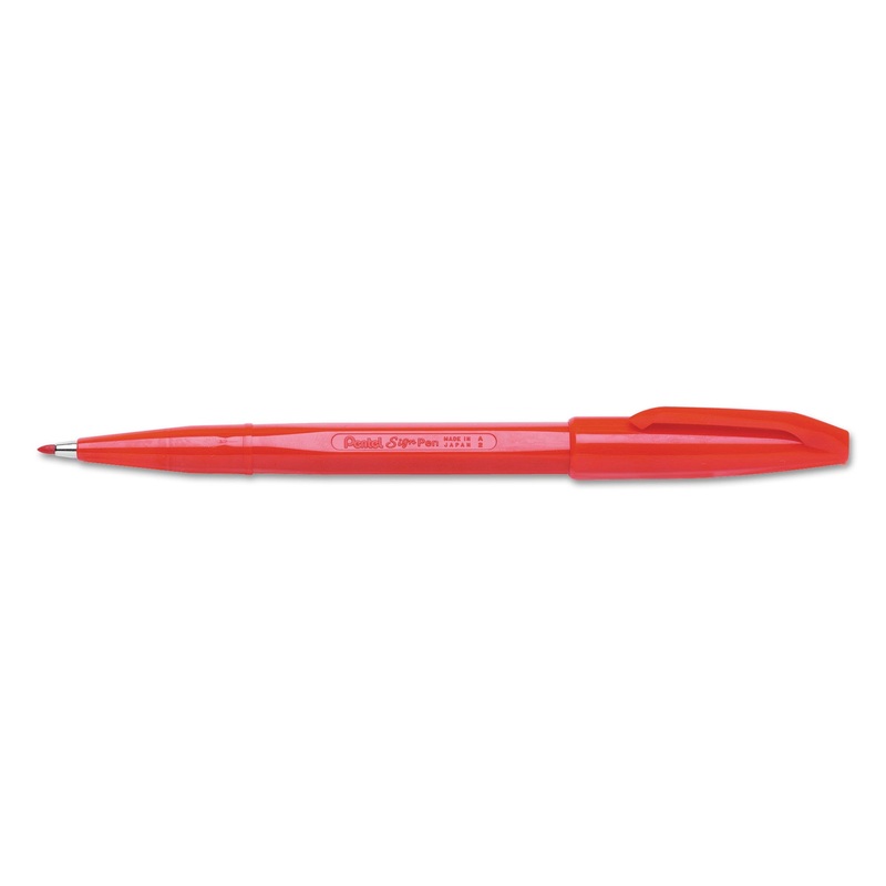 SIGN PEN COLOR MARKER, EXTRA-FINE BULLET TIP, RED, DOZEN
