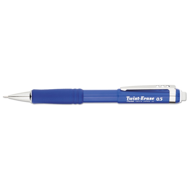 TWIST-ERASE III MECHANICAL PENCIL, 0.5 MM, HB (#2.5), BLACK LEAD, BLUE BARREL