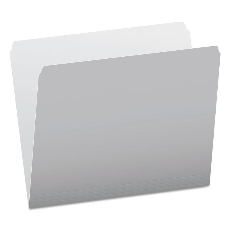 COLORED FILE FOLDERS, STRAIGHT TAB, LETTER SIZE, GRAY/LIGHT GRAY, 100/BOX
