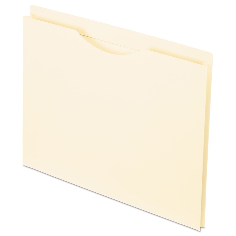 MANILA REINFORCED FILE JACKETS, 2-PLY STRAIGHT TAB, LETTER SIZE, MANILA, 50/BOX