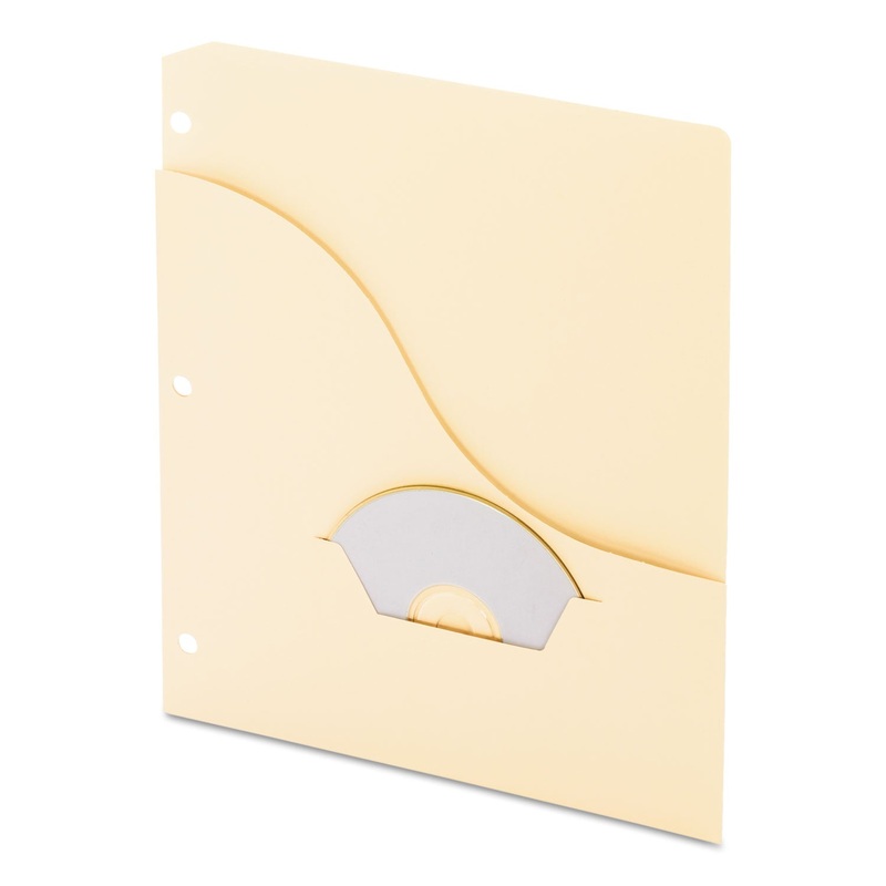 POCKET PROJECT FOLDERS, 3-HOLE PUNCHED, LETTER SIZE, MANILA, 15/PACK