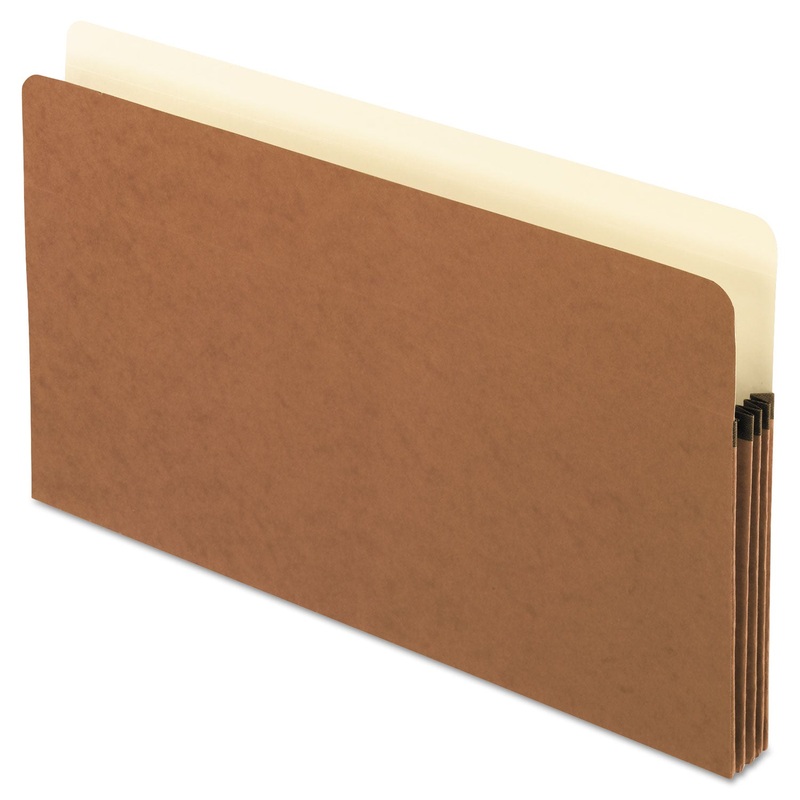 SMART SHIELD FILE POCKET, 3.5″ EXPANSION, LEGAL SIZE, RED FIBER, 10/BOX