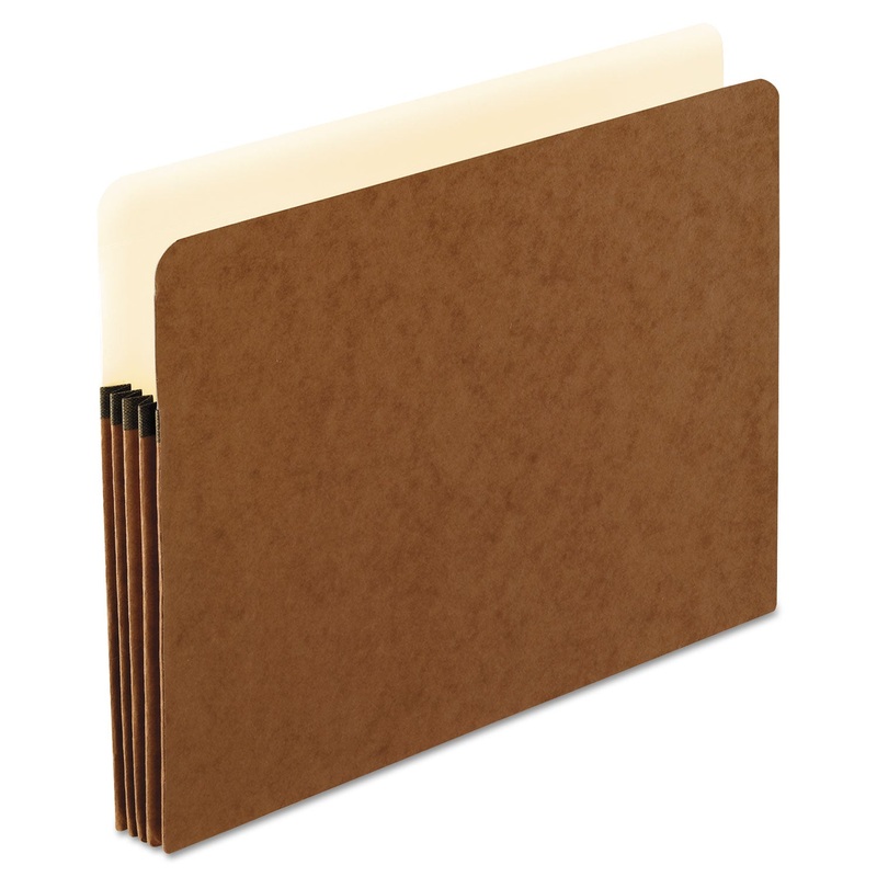 SMART SHIELD FILE POCKET, 3.5″ EXPANSION, LETTER SIZE, RED FIBER, 10/BOX