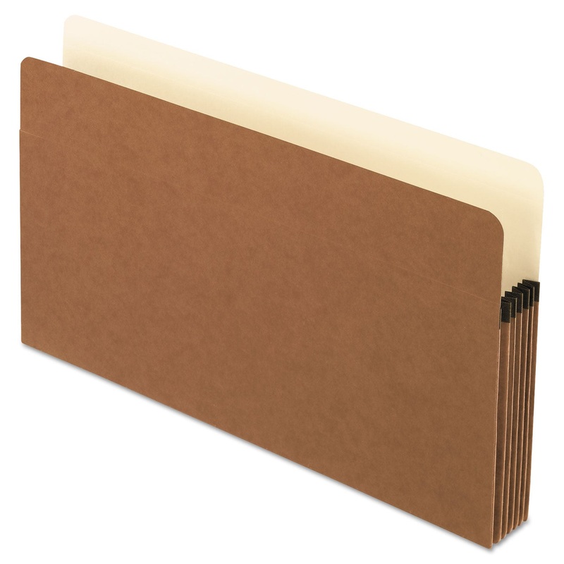 SMART SHIELD FILE POCKET, 5.25″ EXPANSION, LEGAL SIZE, RED FIBER, 10/BOX