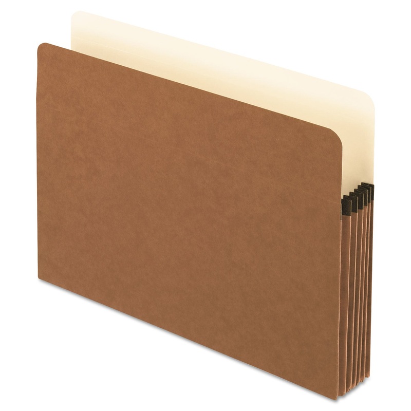 SMART SHIELD FILE POCKET, 5.25″ EXPANSION, LETTER SIZE, RED FIBER, 10/BOX