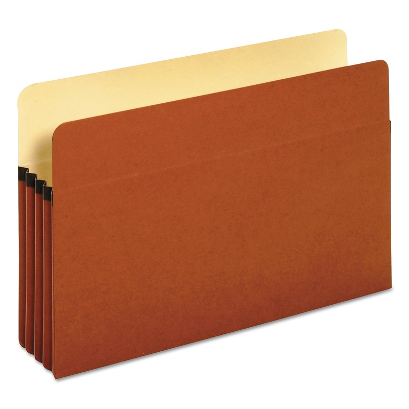STANDARD EXPANDING FILE POCKETS, 3.5″ EXPANSION, LEGAL SIZE, RED FIBER, 25/BOX