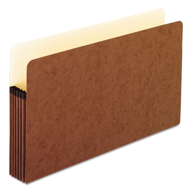 STANDARD EXPANDING FILE POCKETS, 5.25″ EXPANSION, LEGAL SIZE, RED FIBER, 10/BOX