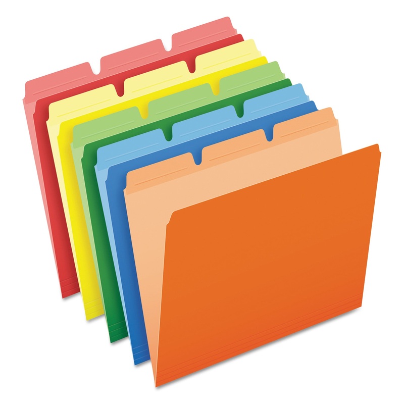 READY-TAB REINFORCED FILE FOLDERS, 1/3-CUT TABS, LETTER SIZE, ASSORTED, 50/PACK