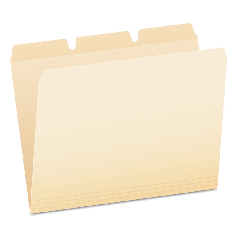 READY-TAB REINFORCED FILE FOLDERS, 1/3-CUT TABS, LETTER SIZE, MANILA, 50/PACK