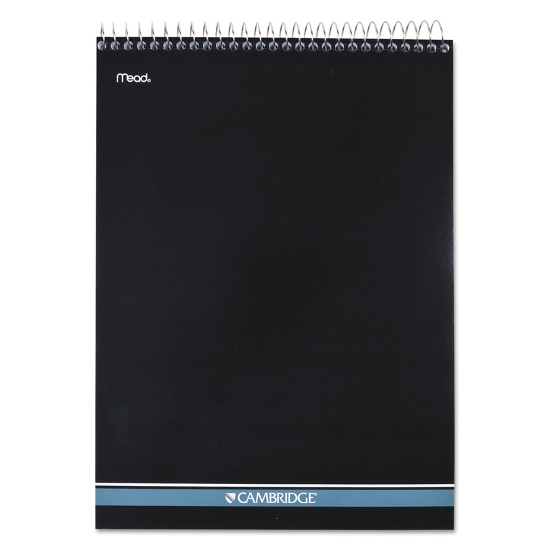 STIFF-BACK WIRE BOUND NOTEBOOK, 1 SUBJECT, MEDIUM/COLLEGE RULE, NAVY COVER, 8.5 X 11.5, 70 SHEETS