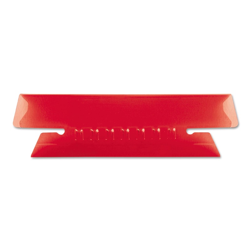 TRANSPARENT COLORED TABS FOR HANGING FILE FOLDERS, 1/3-CUT TABS, RED, 3.5″ WIDE, 25/PACK