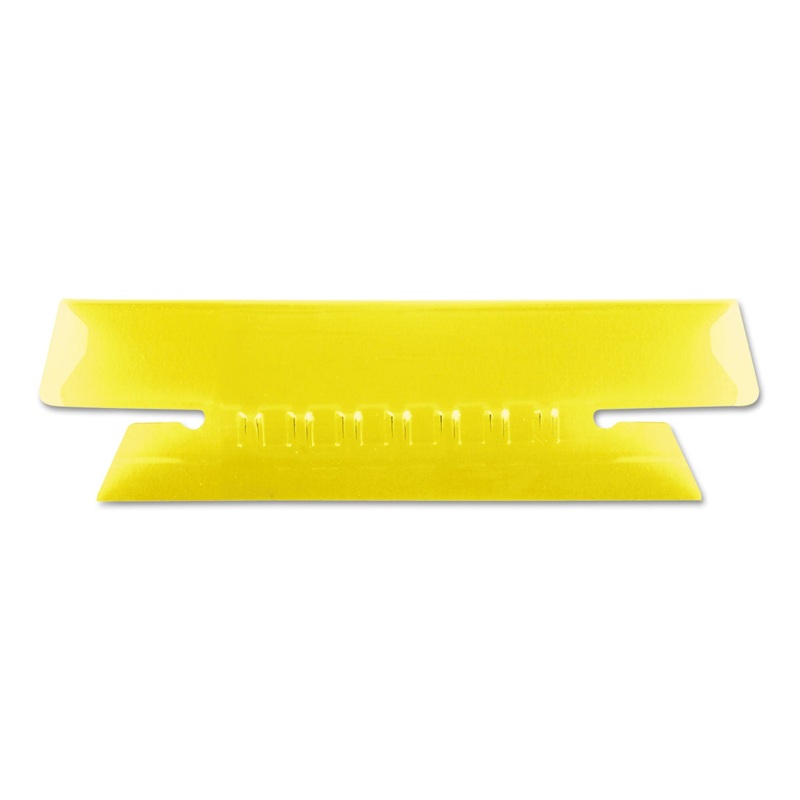 TRANSPARENT COLORED TABS FOR HANGING FILE FOLDERS, 1/3-CUT TABS, YELLOW, 3.5″ WIDE, 25/PACK