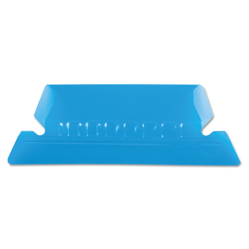 TRANSPARENT COLORED TABS FOR HANGING FILE FOLDERS, 1/5-CUT TABS, BLUE, 2″ WIDE, 25/PACK
