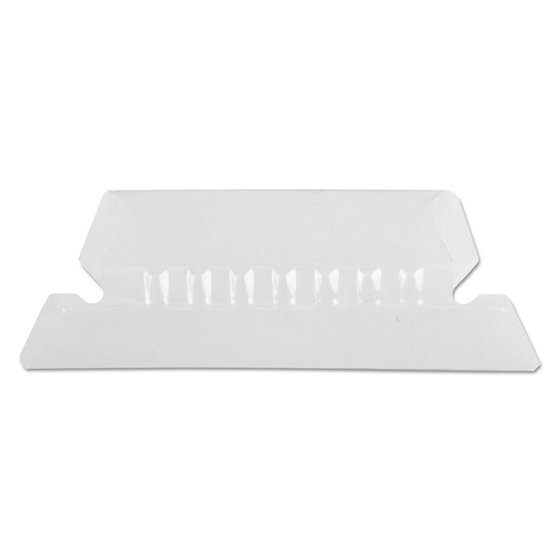 TRANSPARENT COLORED TABS FOR HANGING FILE FOLDERS, 1/5-CUT TABS, CLEAR, 2″ WIDE, 25/PACK