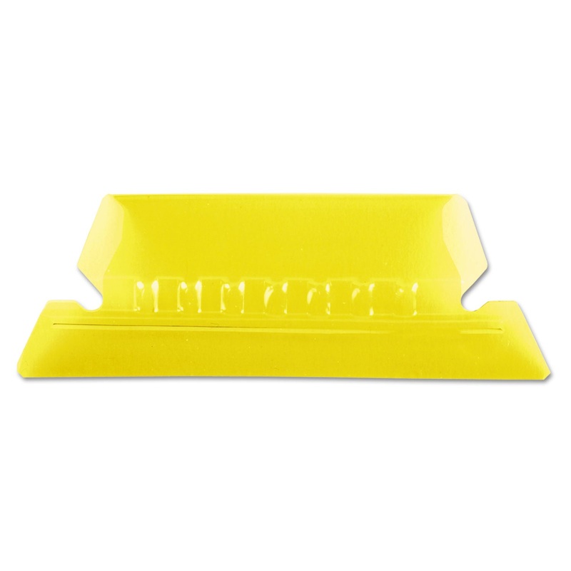 TRANSPARENT COLORED TABS FOR HANGING FILE FOLDERS, 1/5-CUT TABS, YELLOW, 2″ WIDE, 25/PACK