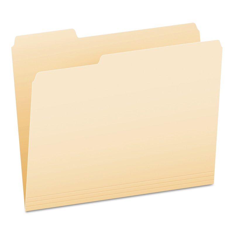 MANILA FILE FOLDERS, 1/3-CUT TABS, LEFT POSITION, LEFT POSITION, LETTER SIZE, 100/BOX