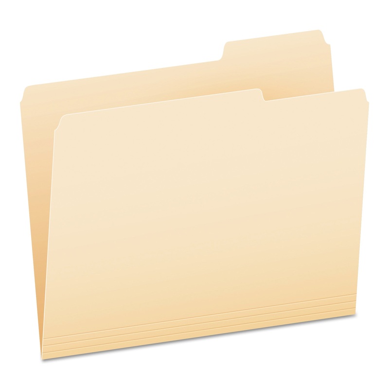 MANILA FILE FOLDERS, 1/3-CUT TABS, RIGHT POSITION, LETTER SIZE, 100/BOX