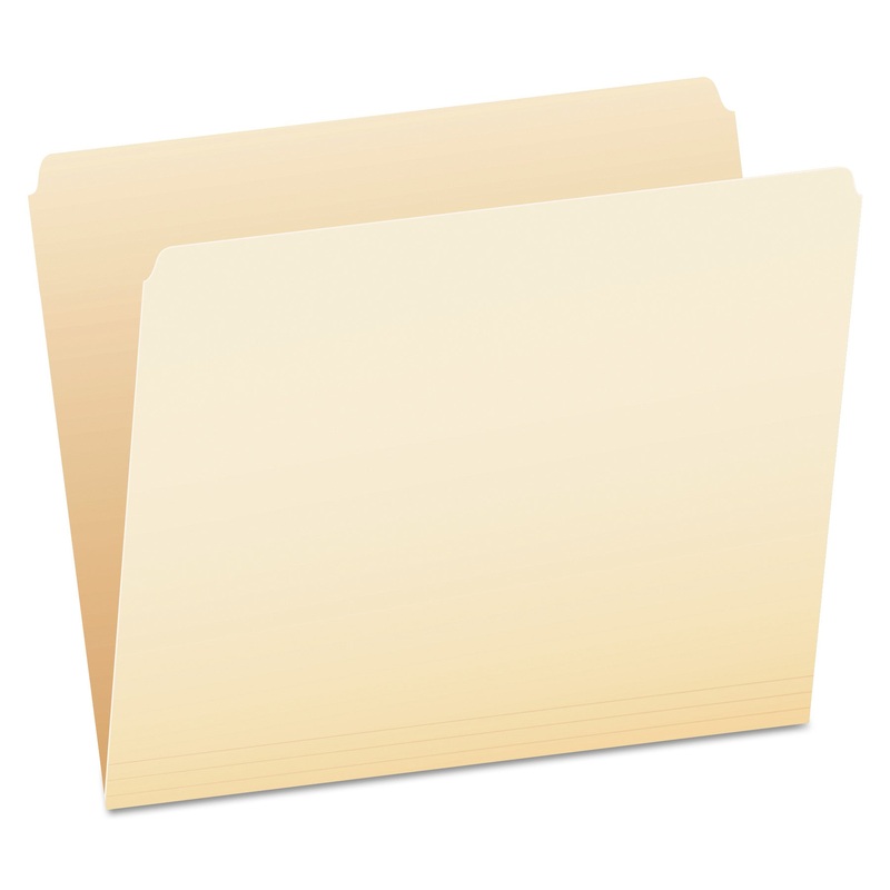 MANILA FILE FOLDERS, STRAIGHT TAB, LETTER SIZE, 100/BOX